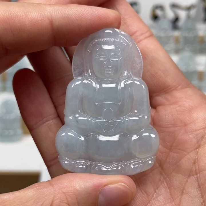 翡翠未镶嵌颈饰天然缅甸翡翠A货观音97号