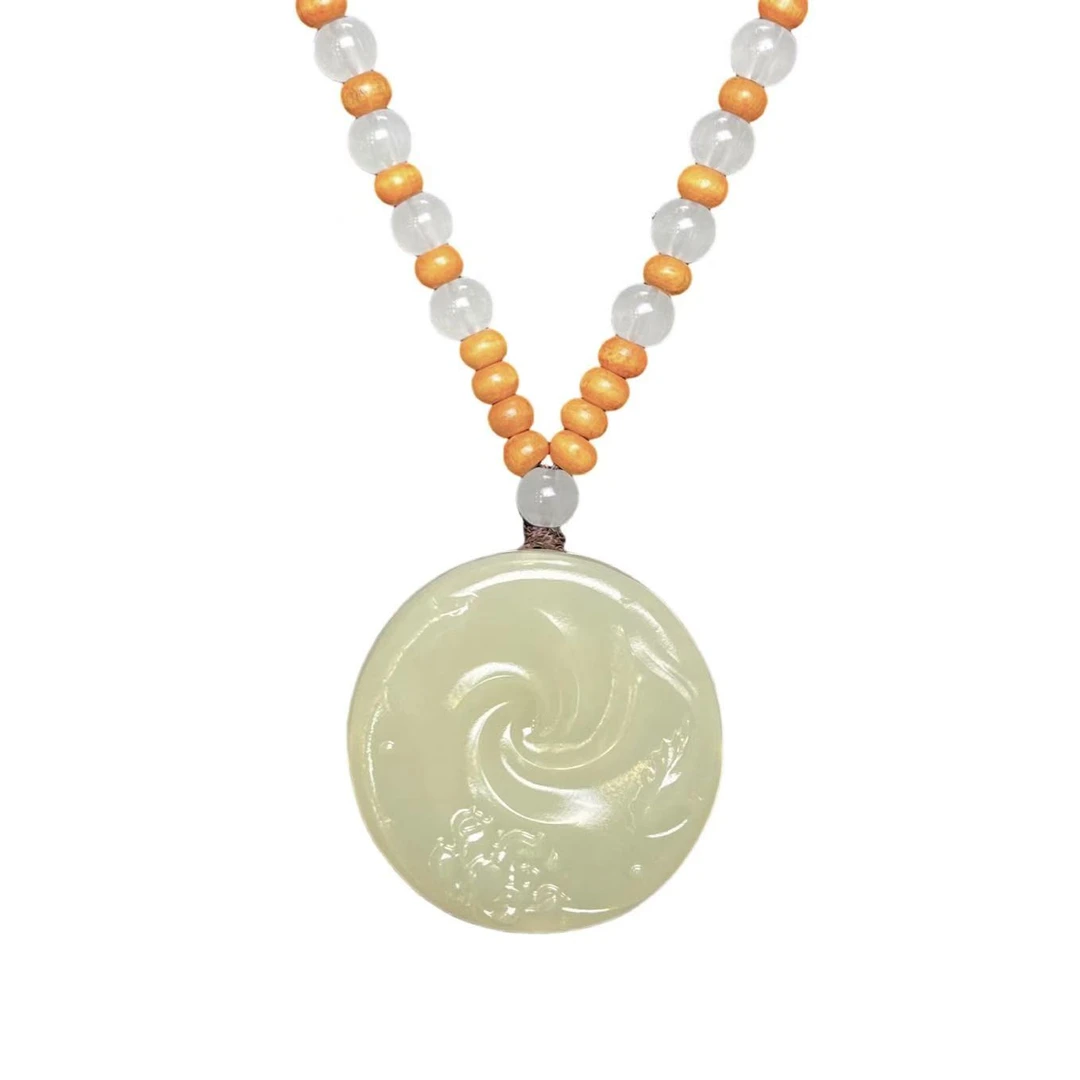 湖水绿玉圆牌（赠珠链） H01-15