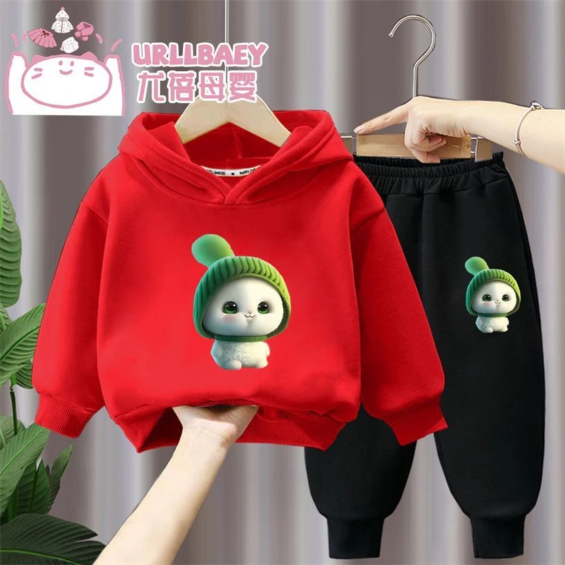 巴拉巴拉男孩女孩儿童秋装连帽卫衣2024新款卡通童装男童洋气上衣