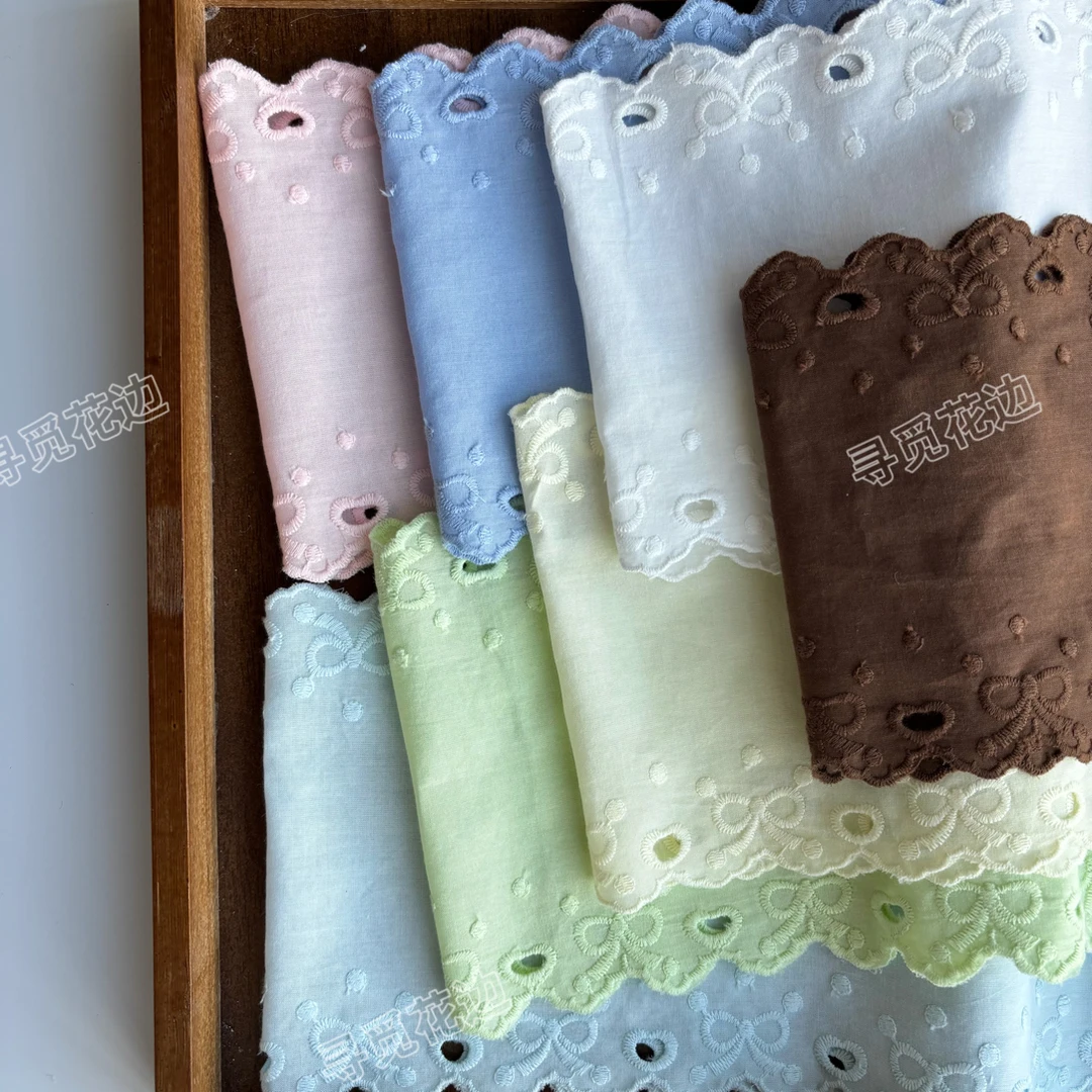 刺绣棉布双边大肠圈花边宽幅头饰服装家纺diy辅料洛丽塔刺绣手工