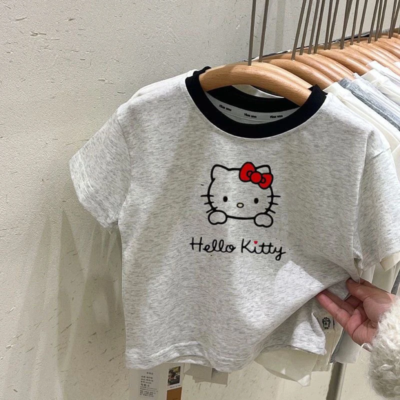 儿童纯棉短袖T恤夏季新款男女童韩版洋气拼色宽松百搭半袖上衣