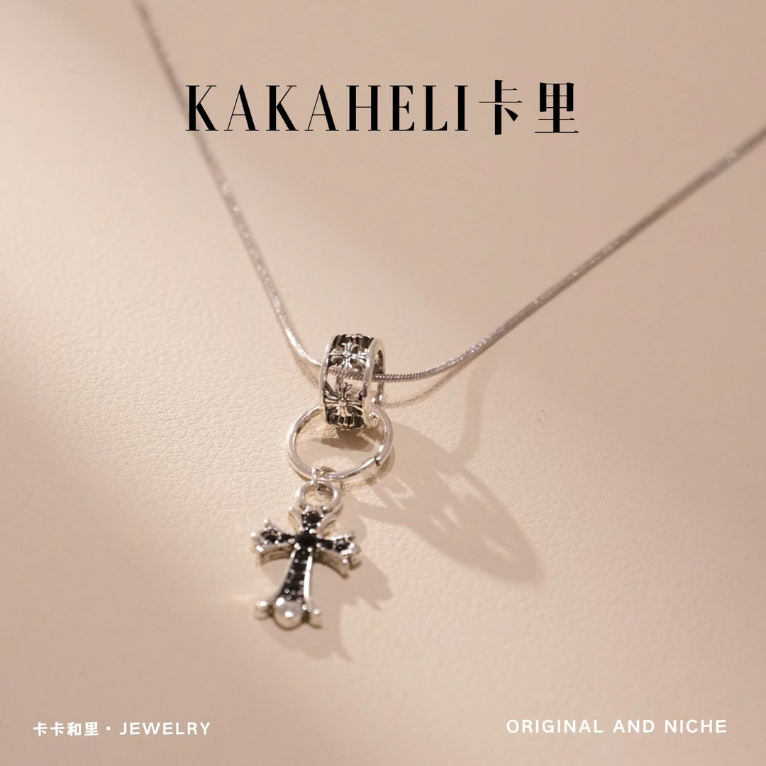 钛钢项链 潘多拉宝盒的十字项链 A1103