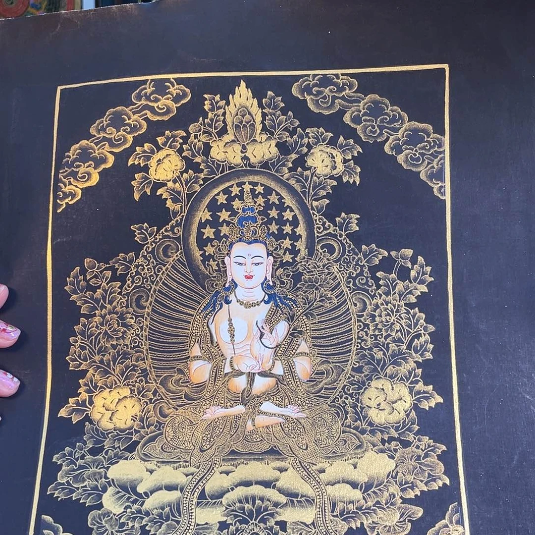 卷轴画手绘唐卡 30*20厘米大势至