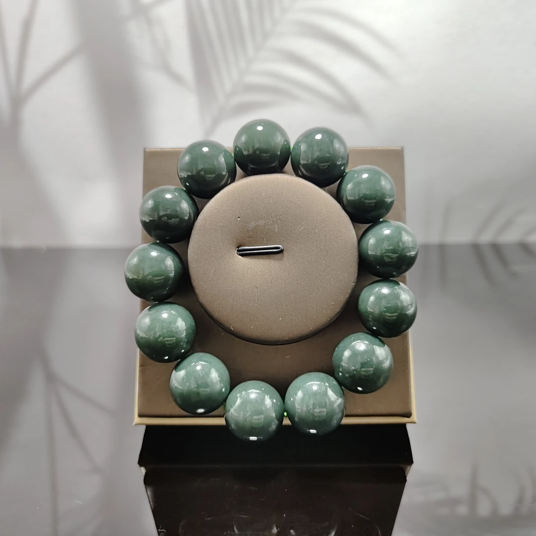 N和田玉圆珠手串（卡18）3695