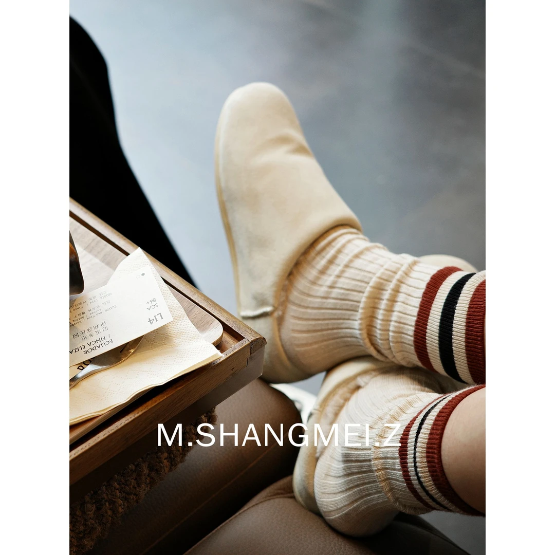 M.SHANGMEI.Z/沐熙【云团裹裹】美大哥情侣毛绒软底时尚拖鞋F09432