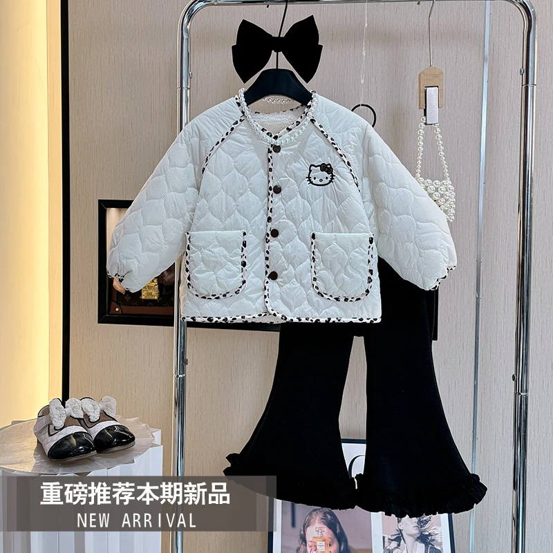 女童外套秋冬装2025新款时尚双面加绒夹克洋气儿童气质秋季两件套