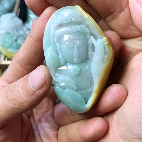 颈饰未镶嵌翡翠福豆豆珠宝翡翠颈饰