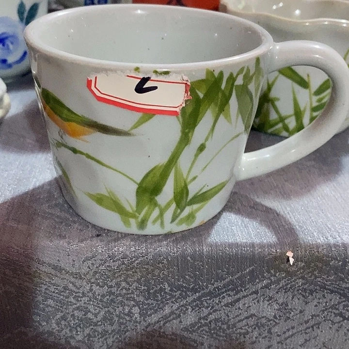 绿色竹子鸟咖啡杯