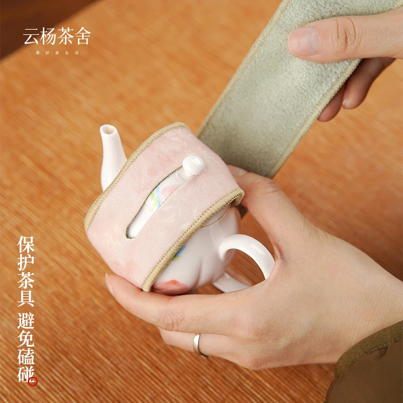 茶具保护条防磕碰紫砂壶户外携带包装绑袋护壶条中式布艺茶具配件