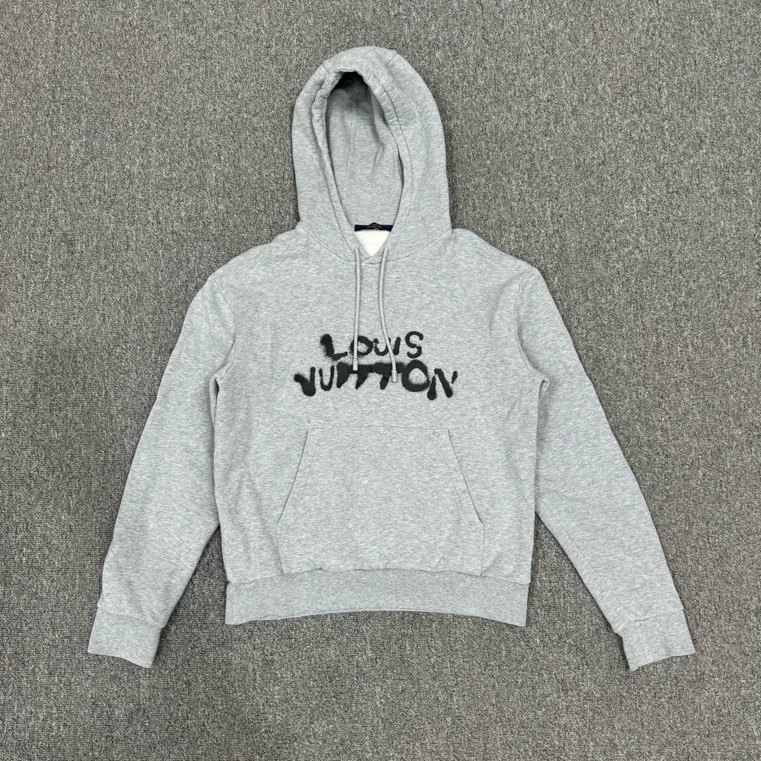 jp Louis Vuitton LV 灰色霓虹人像连帽卫衣 S码99新 8534602