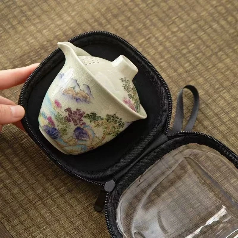 旅行包快客杯便携式金山水快客一壶三杯A11户外茶杯