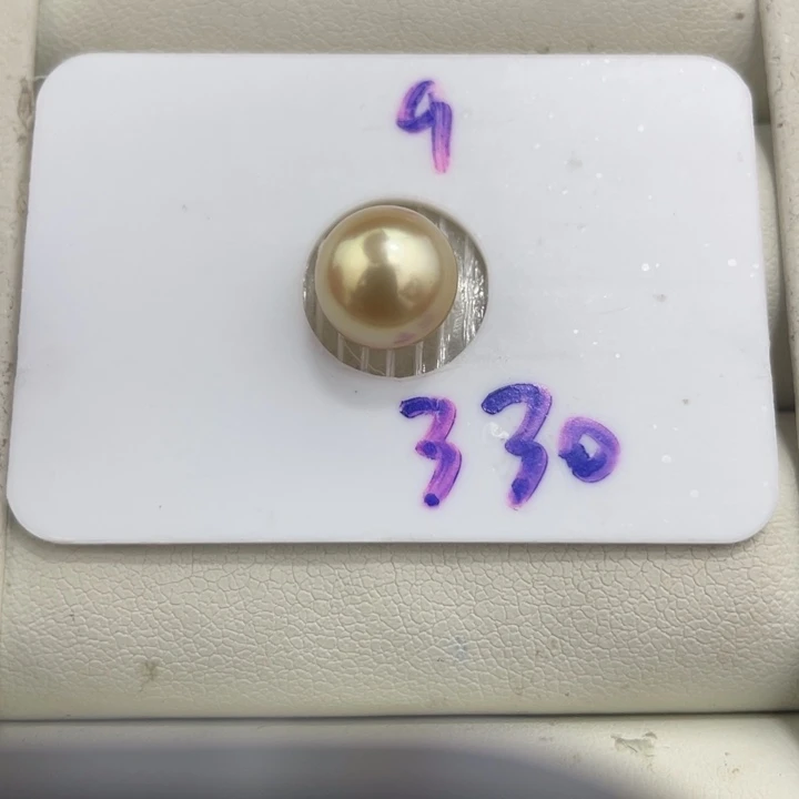 海水珍珠裸珠9mm金珠