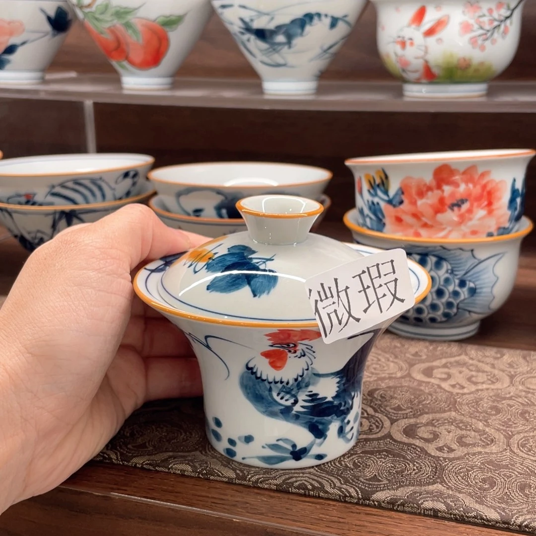 微瑕釉下彩纯手绘