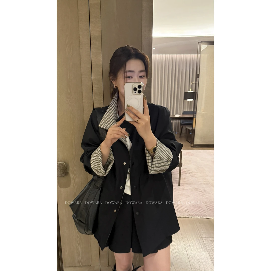 现货大婉酱微胖定制【双面风衣】韩系气质风衣两面穿立领外套9956D