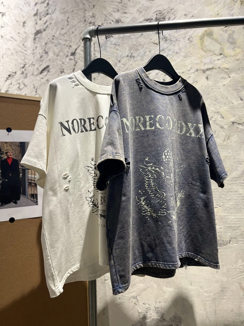 VIP studio 【25/AW】重磅420克毛圈手工磨破做旧水洗短袖T恤