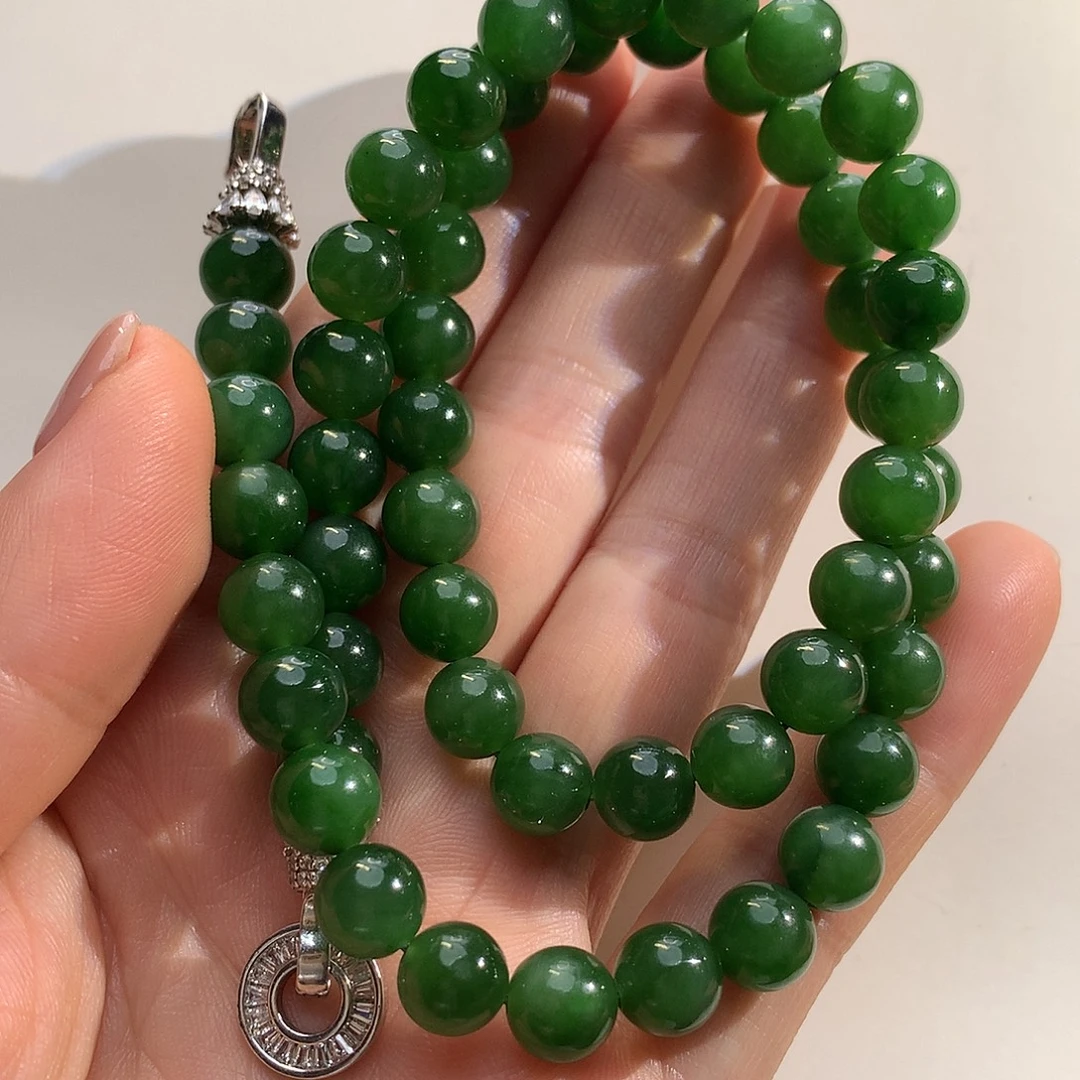 和田玉（碧玉）未镶嵌手串碧玉颈饰