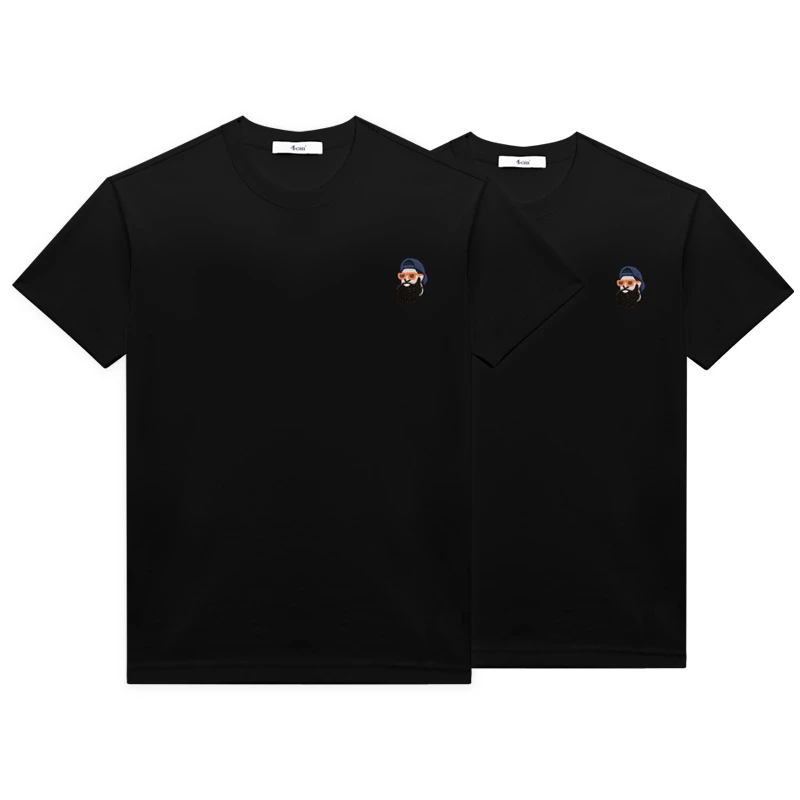 肆厘米潮牌男短袖T恤刺绣印花圆领立体有型创始人刺绣设计感