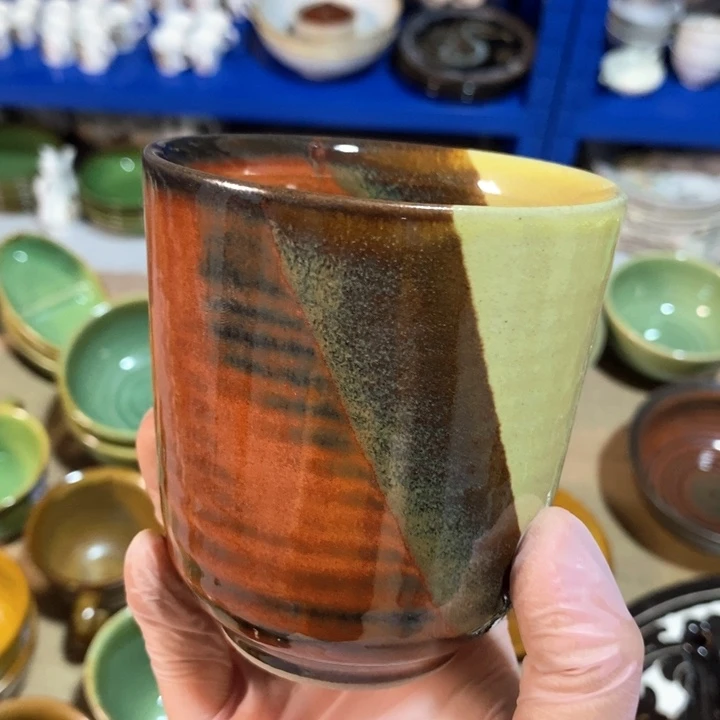 瓷片五厂三色茶杯约300ml