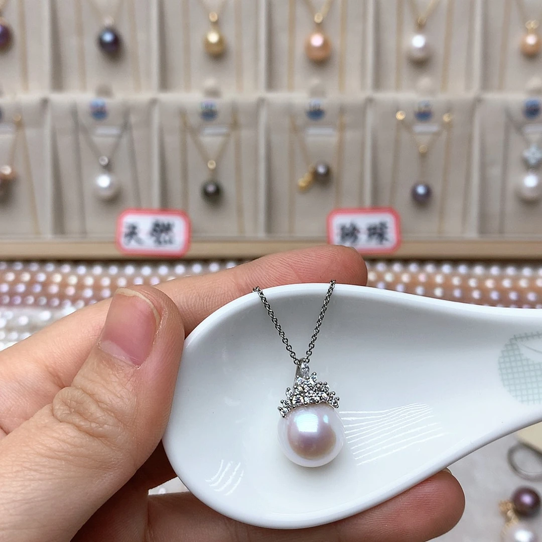 淡水珍珠吊坠(赠链)银S925镶嵌?****）