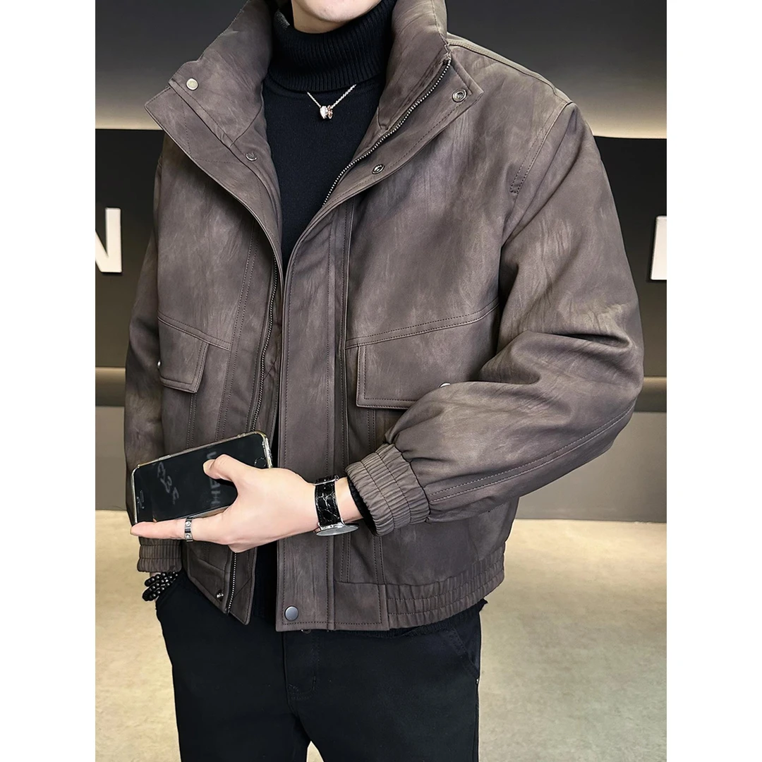 彪博轻薄男羽绒服冬季2025新款美式休闲加厚防寒服高级感男装外套