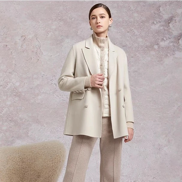 senkni/圣可尼气质毛呢中长款西装羊毛大衣通勤外套S104104MG