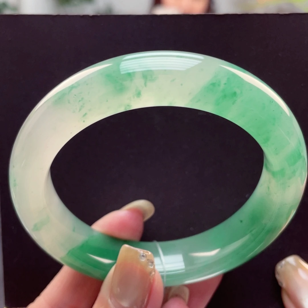 三***雨石英质玉未镶嵌手镯58-59