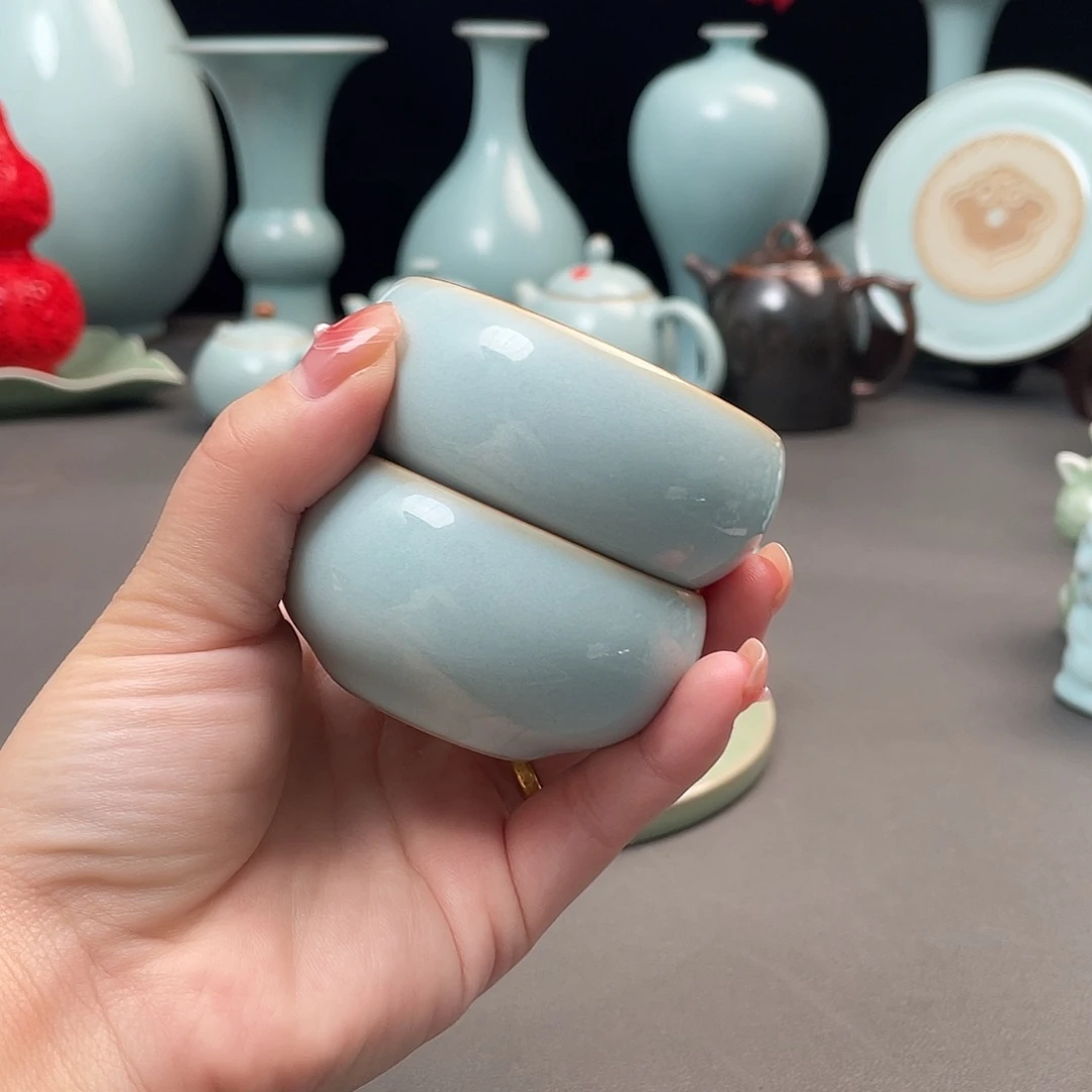 瓷片禅定杯一对简包装