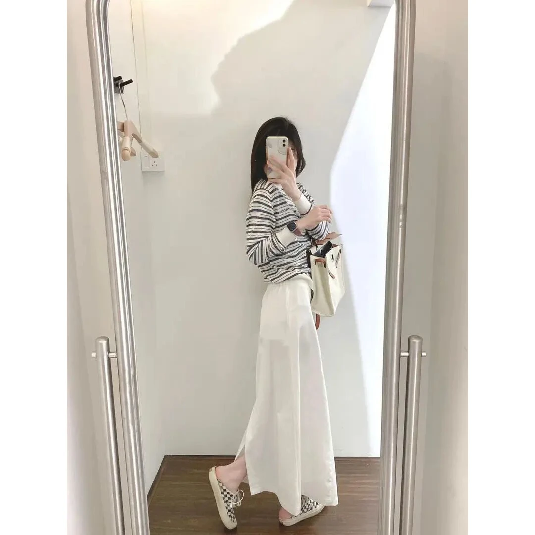 毛衣女2025春秋新款韩系气质撞色条纹休闲通勤女装长袖针织衫上衣