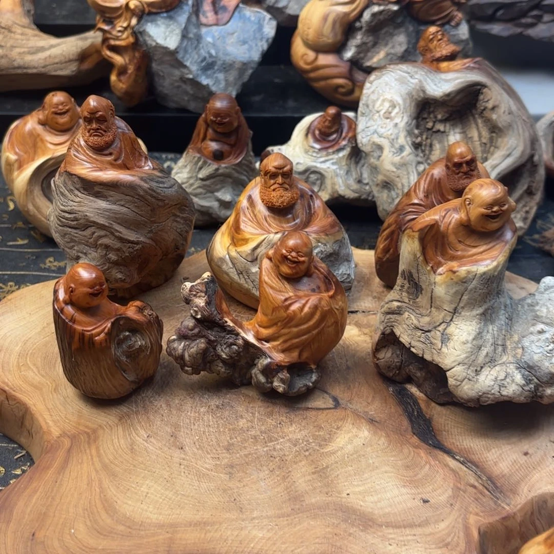 三***麒柏木太行崖柏手工雕刻