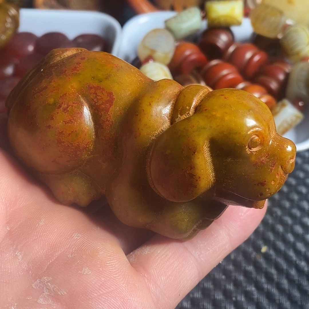 蛇纹石玉合金颈饰