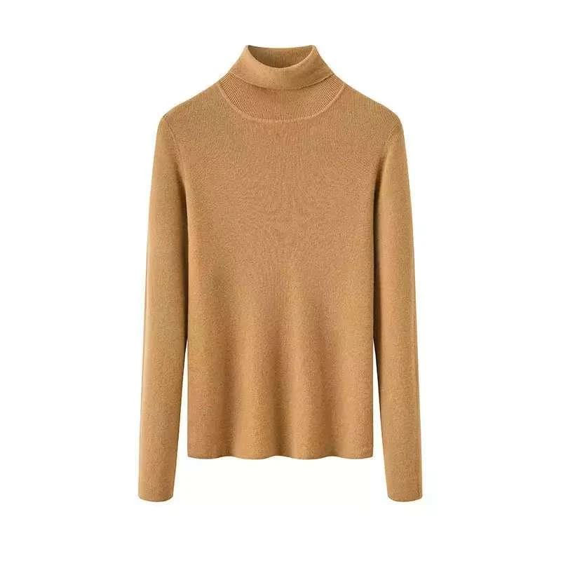 【100绵羊毛】经典双翻领基础款长袖套头秋冬保暖毛衣打底衫羊毛衫