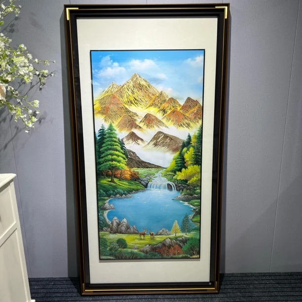 《金山聚宝盆》铜雕画新中式玄关客厅走廊过道装饰壁画装饰画