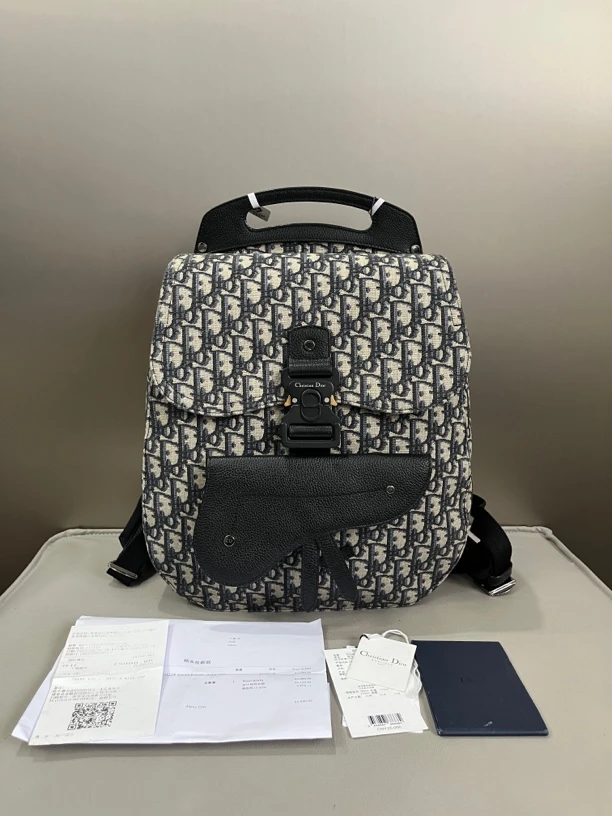 99新 DIOR/迪奥 GALLOP Oblique刺绣老花满印双肩包hws091