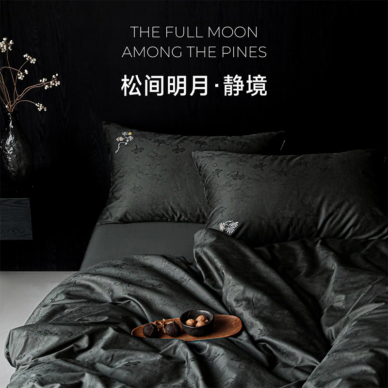 巷子戏法纯棉全棉四件套100S提花床单笠被套床上用品简约被罩被单