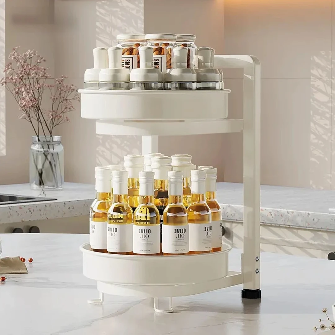 旋转置物架厨房调料架子双层家用台面厨房置物架大全桌面置物架