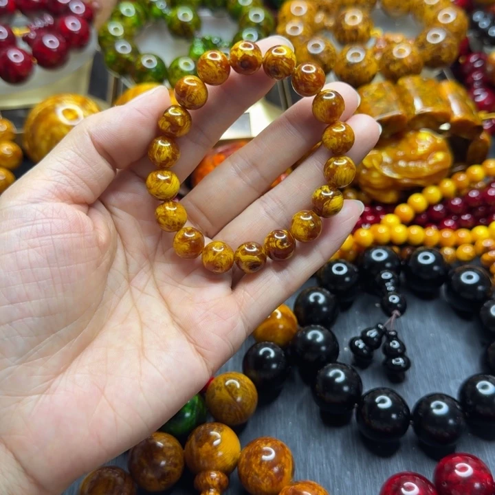 松木琥珀木文玩手串