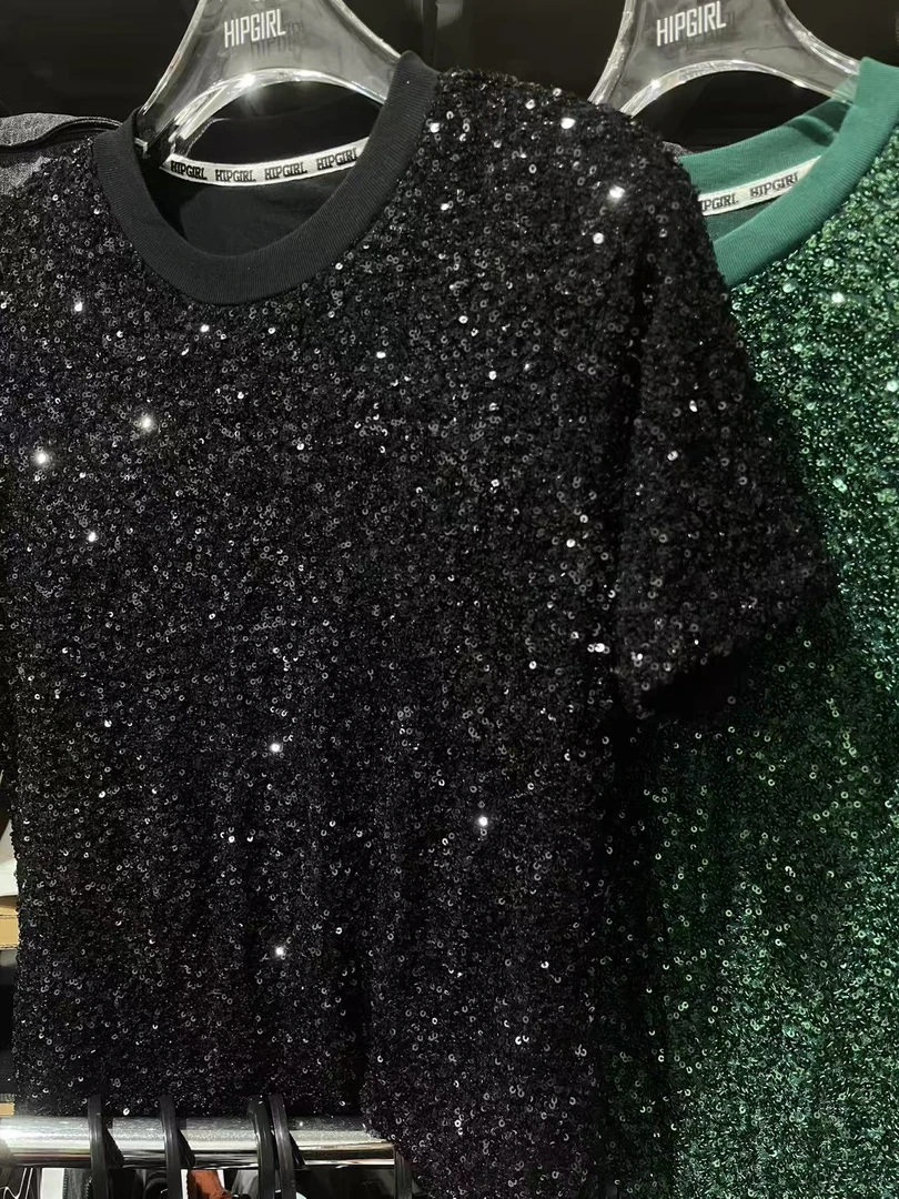 【10145闪片高货】南油T恤2025年新款夏季半袖打底上衣百搭短袖女