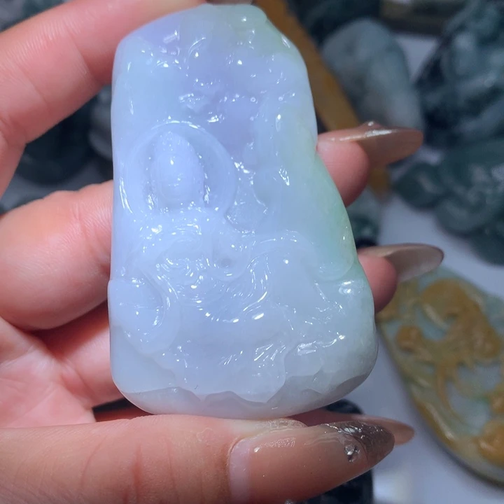 翡翠未镶嵌颈饰保真天然A货翡翠