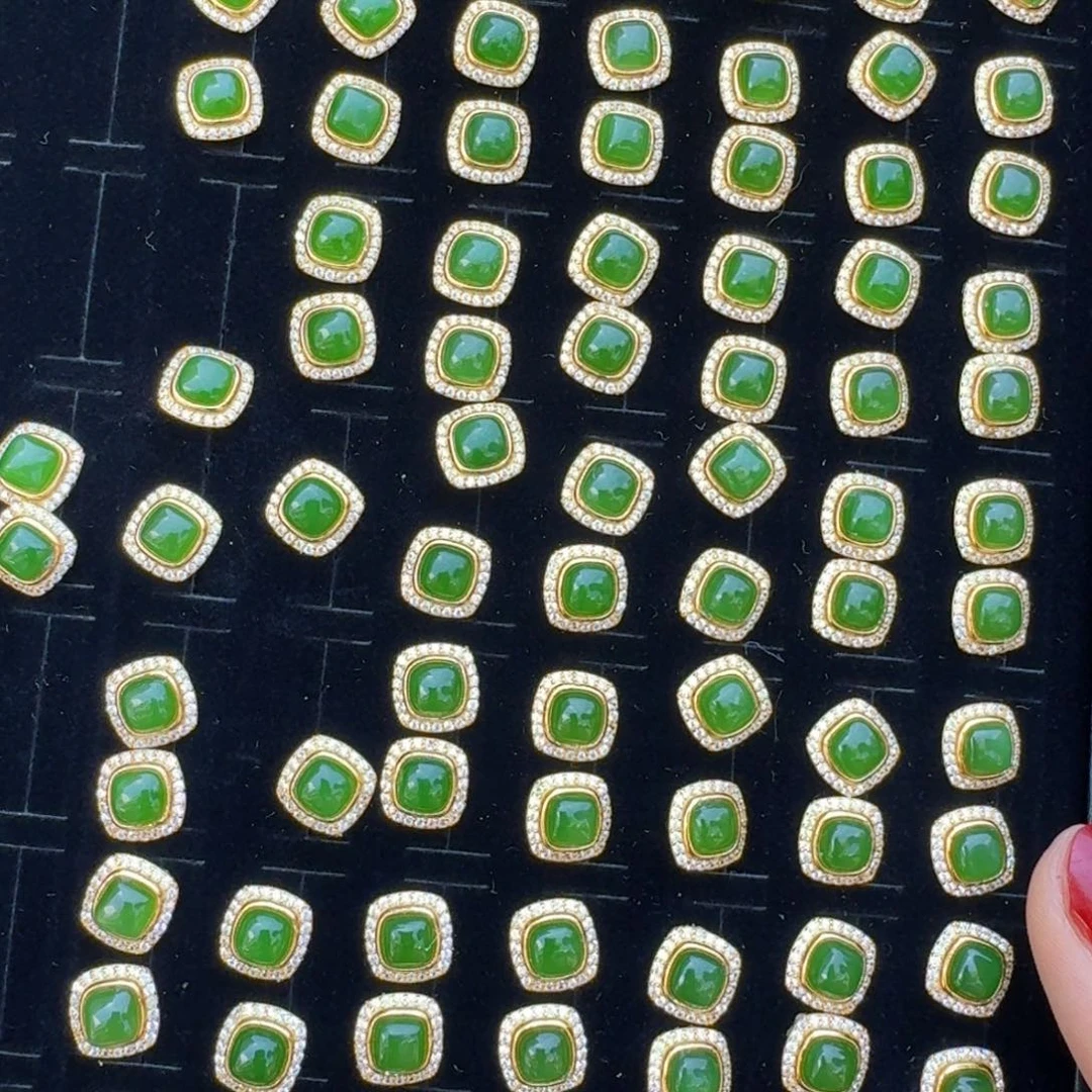 和田玉未镶嵌耳饰拍一发一多样性发货