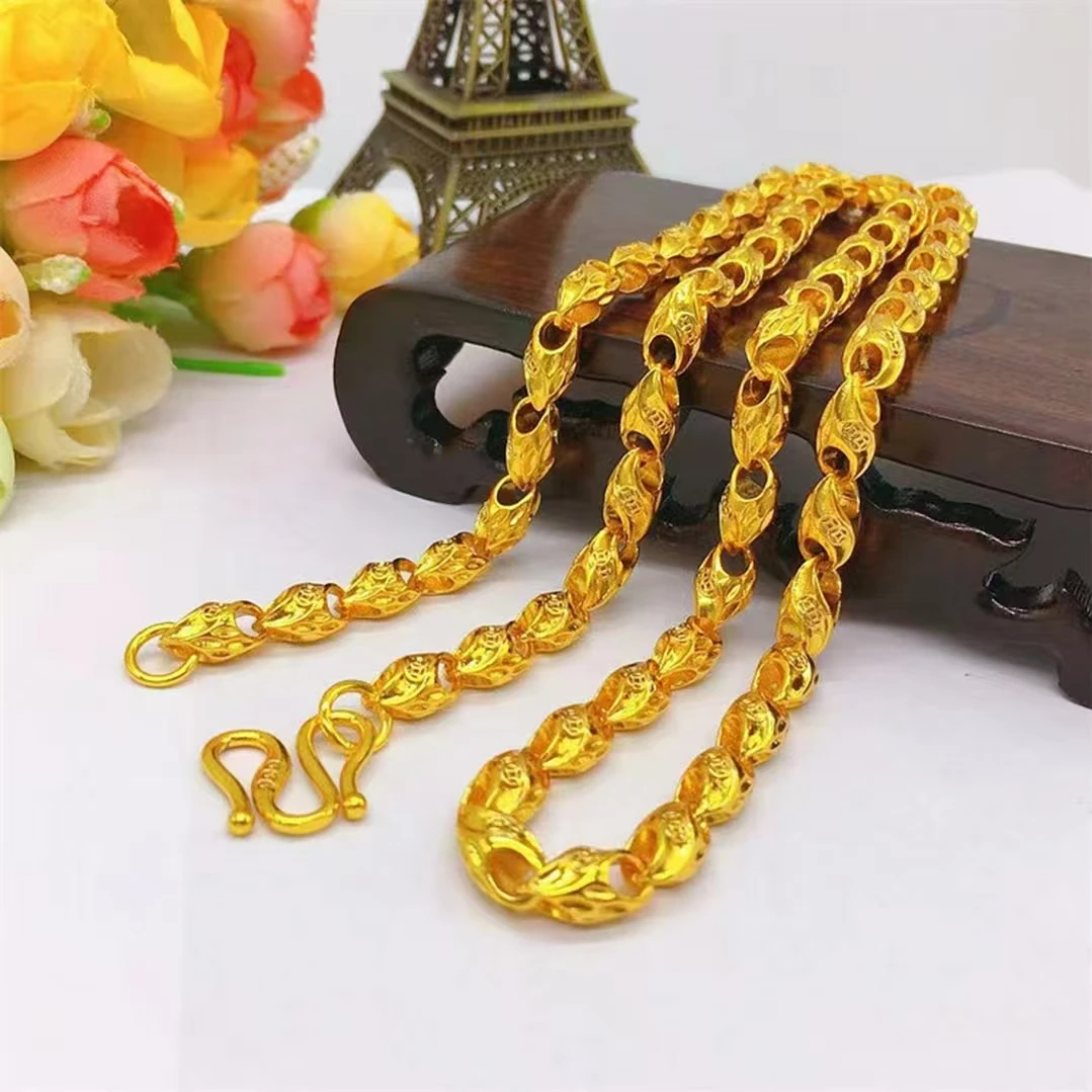 合金项链 【麦穗项链饰品】麦穗仿真黄金项链不褪色男士经典时尚