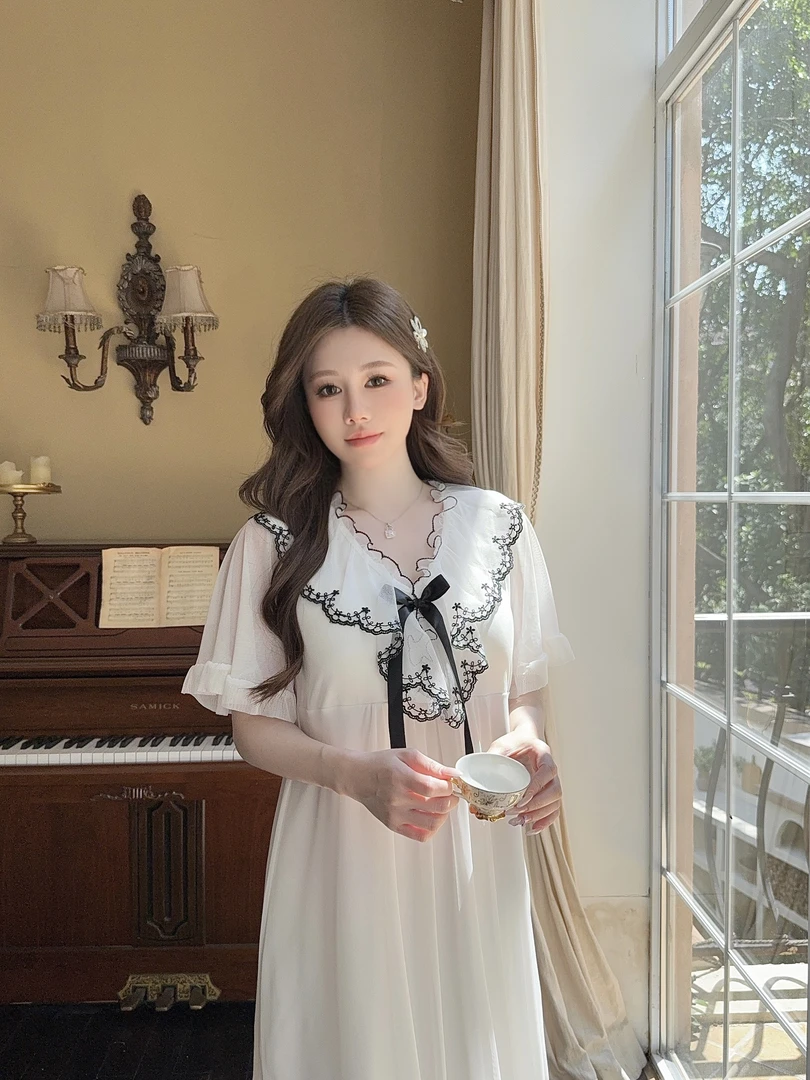 （嘉之馨）2025年新款夏季网纱甜美宫廷公主风睡裙