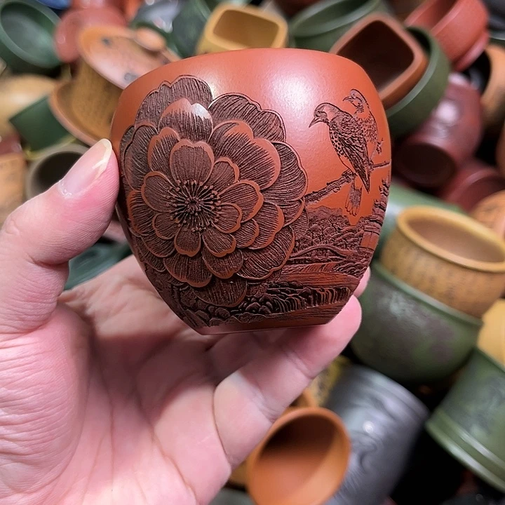 紫砂茶杯全手工紫砂主人杯