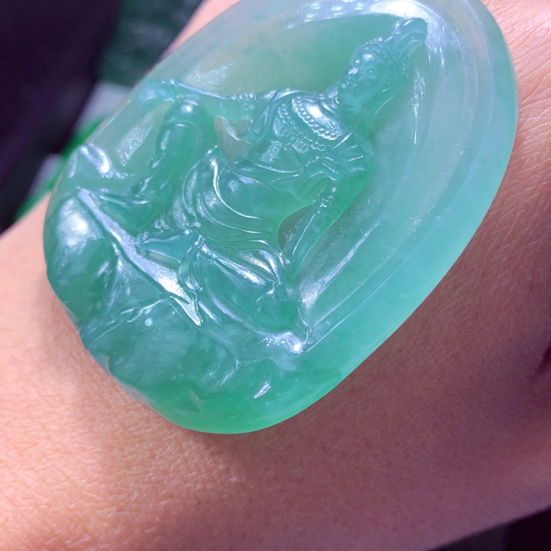 定制翡翠未镶嵌天然翡翠A货毛货挂件