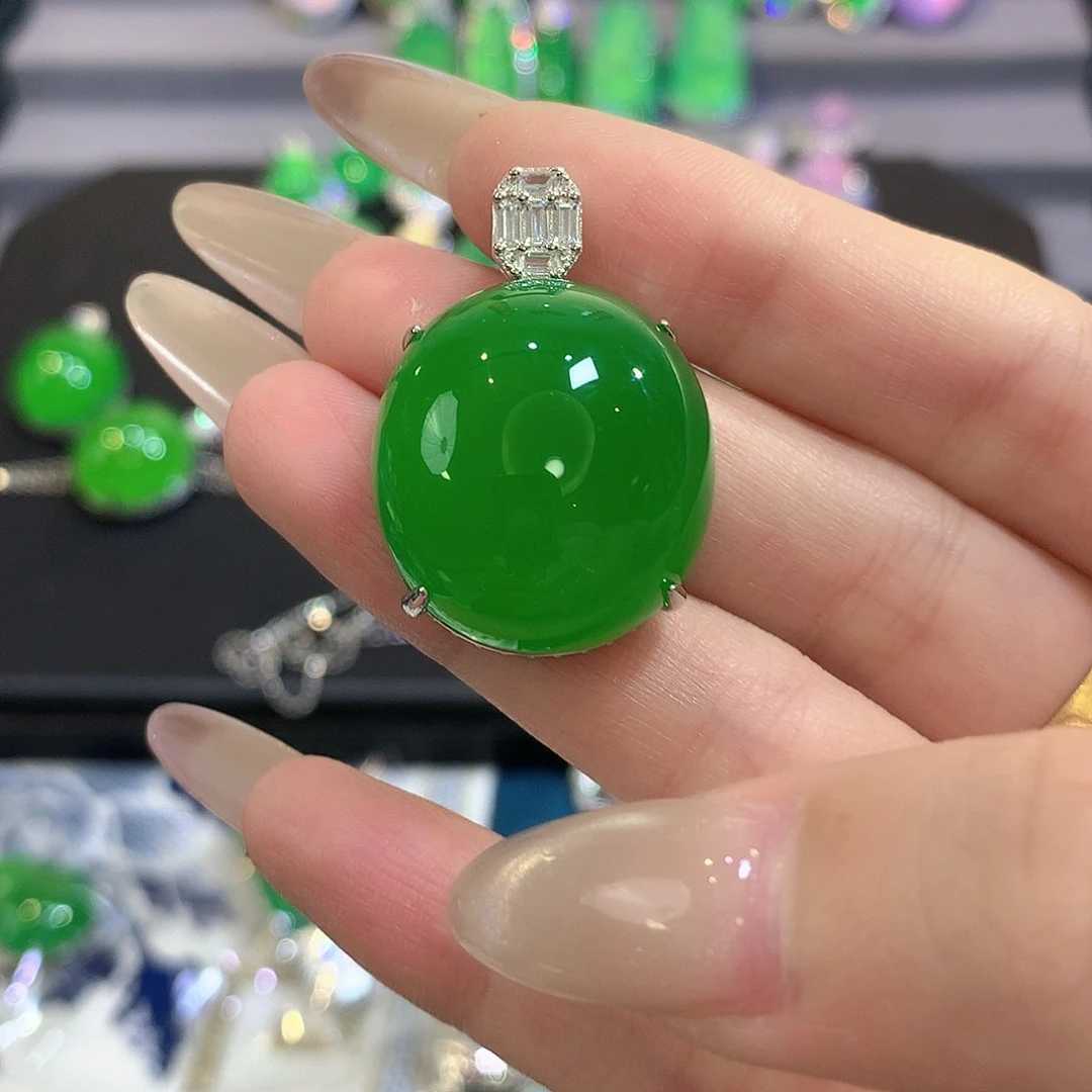 银S925镶嵌颈饰玛瑙/玉髓果****朵