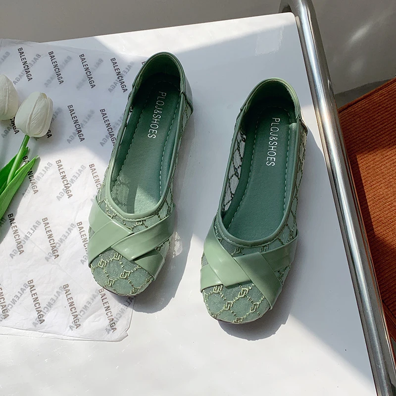 【夏季上新】夏季透气时尚休闲网纱渔夫鞋 软面软底一脚蹬豆豆鞋