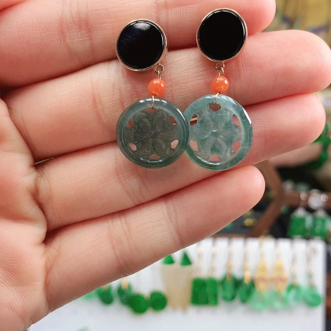 翡翠耳饰未镶嵌耳饰