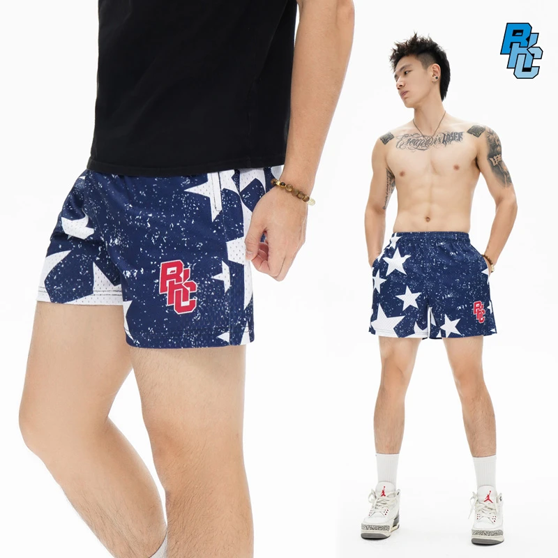 破冰USA梦之队四分裤男美式速干运动训练裤薄款透气网眼篮球短裤