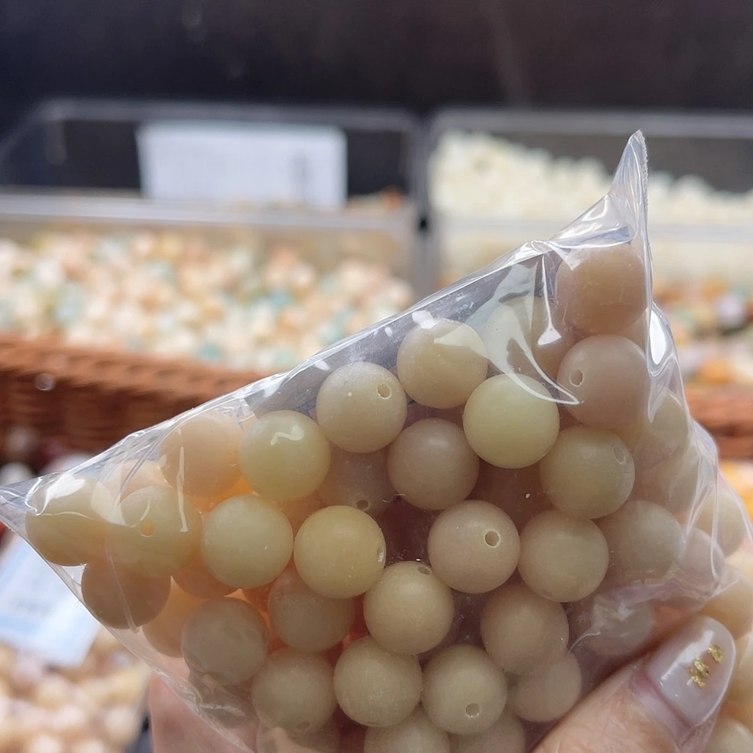 白玉菩提吊坠A/10mm/100颗锅底