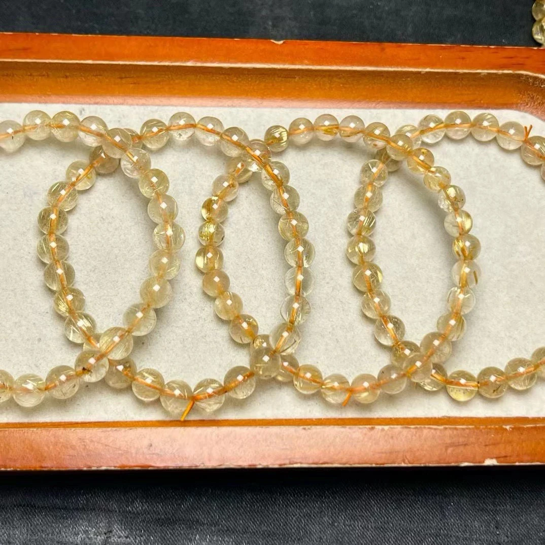 T1天然金发晶手串 招财手串满发晶维纳斯