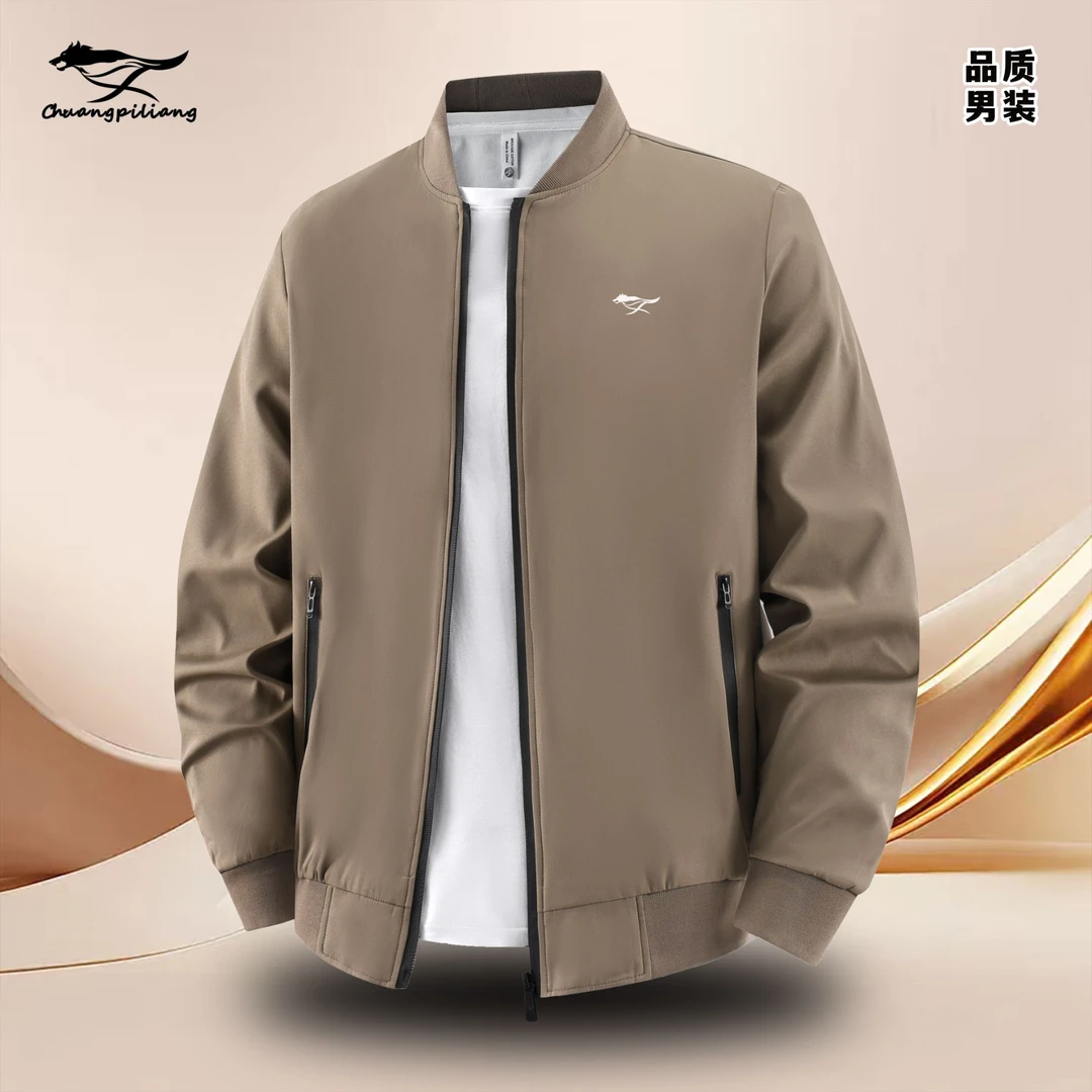 秋季新款男士夹克外套中年青年宽松百搭立领商务休闲运动男装